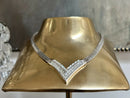 Vintage Christian Dior Silver Plated & Rhinestone Necklace