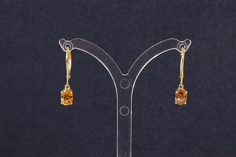 10ct Gold & Honey Citrine Earrings Droppers