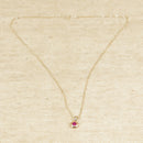 Silver & Gold Ruby Pendant & Chain