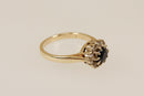 9ct Gold Sapphire & Diamond Cluster Ring