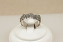 Silver Decorative Posy Ring with French Love Inscription