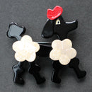 Lea Stein black poodle brooch