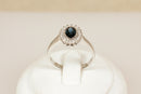 18ct White Gold Sapphire & Diamond ‘Diana’ Style Cluster Ring