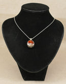 Vintage Silver Double-Sided Agate Pendant & Adjustable Silver Chain, Sheffield 1978