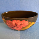 A Moorcroft Oval Bowl in Hibiscus Design by Walter Moorcroft