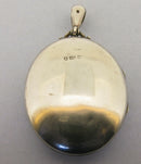 Victorian Solid Sterling Silver Picture Oval Locket Pendant Bir 1881