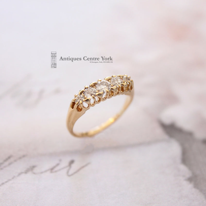 Late Victorian 18ct Old Cut Diamond 5 Stone Ring