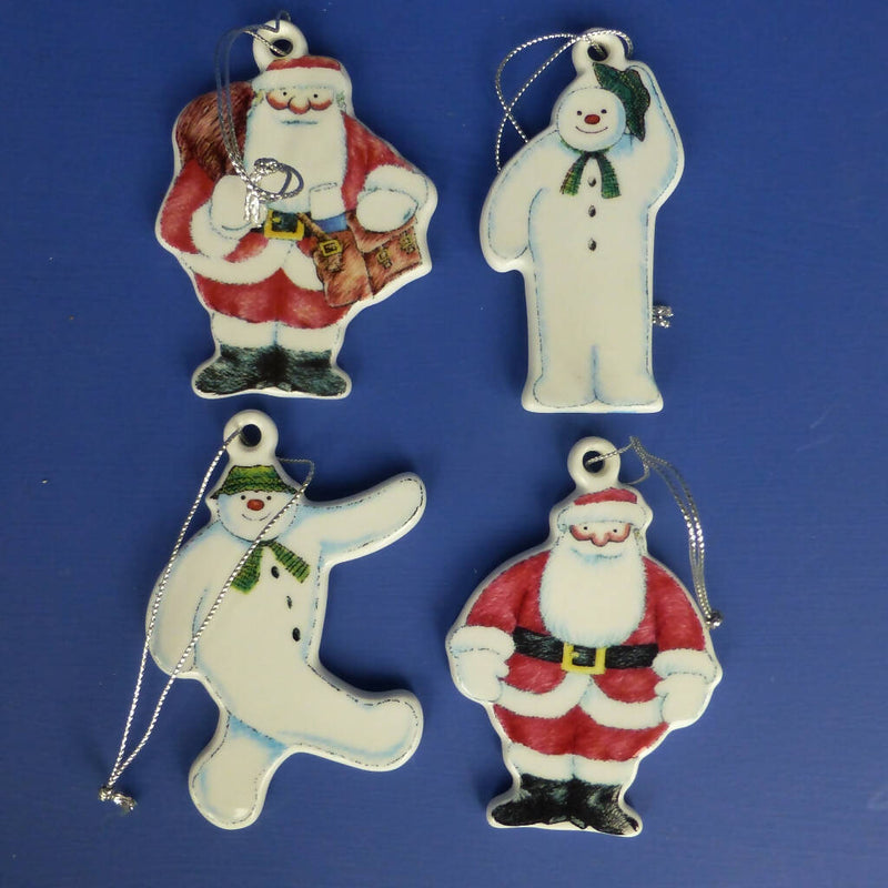 Coalport Father Christmas And Snowman Christmas Tree Decorations (Boxed)