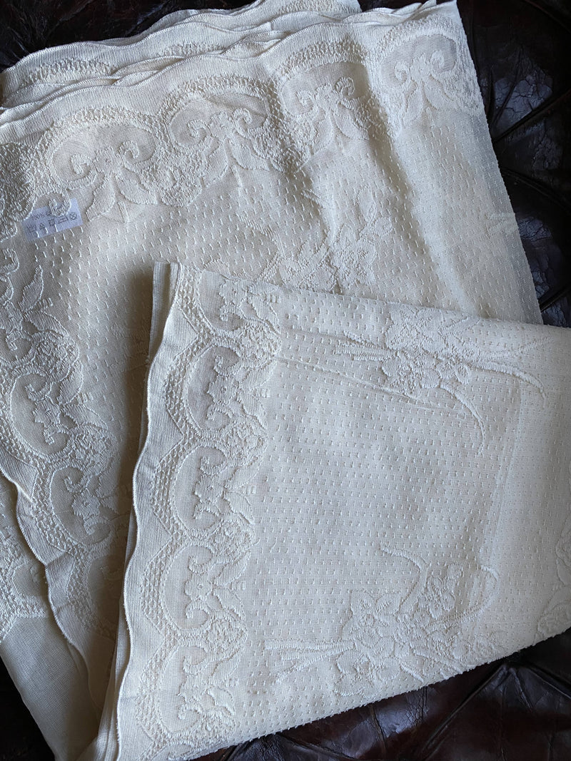 Antoinette" Versailles Style Cream pure Cotton Madras Lace Curtain Panel- 66" x 120" 320cm