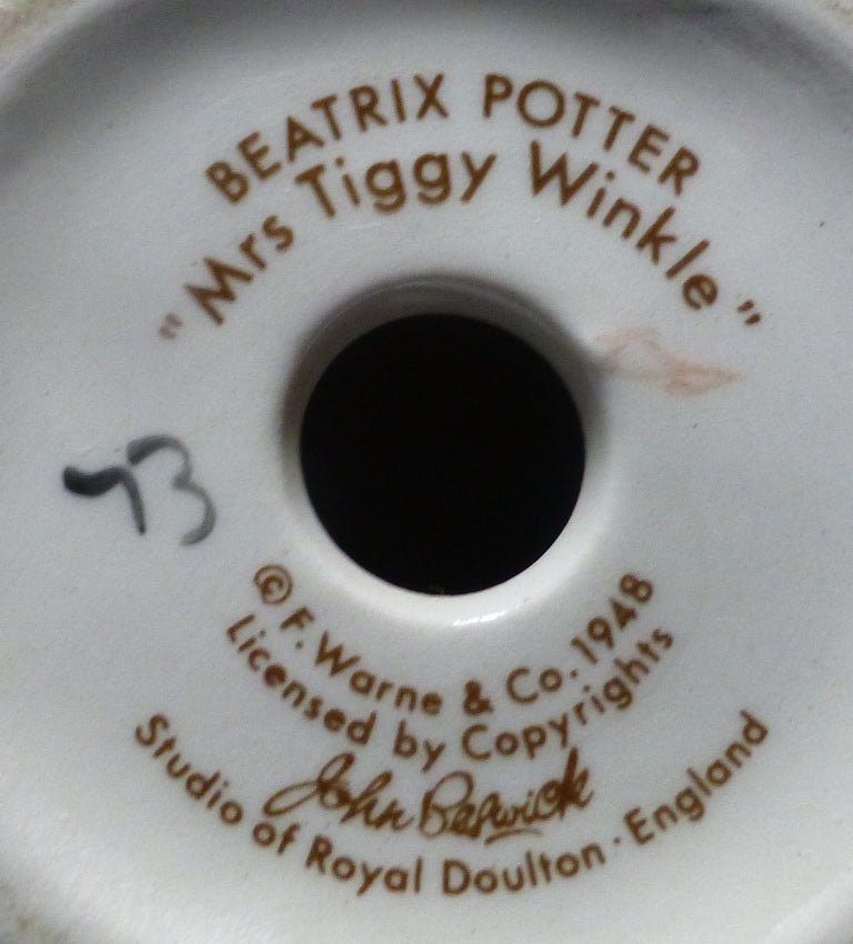 Beswick Beatrix Potter Figurine - Mrs Tiggywinkle (Beswick Signature Backstamp) BP4