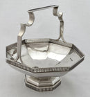 George V Octagonal Silver Basket. Sheffield 1918 Asprey & Co Ltd. 11.6 troy ounces.