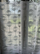 Scottish Madras Panel with Geometric Blue Swirl Design 59” / 43”