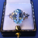 Silver Blue Topaz Ring Size M