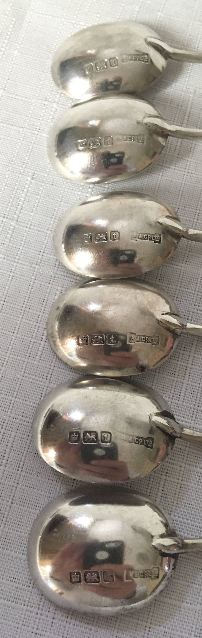 George V Asprey cased set of twelve silver coffee bean spoons. Sheffield 1911 Asprey and Co. Ltd.