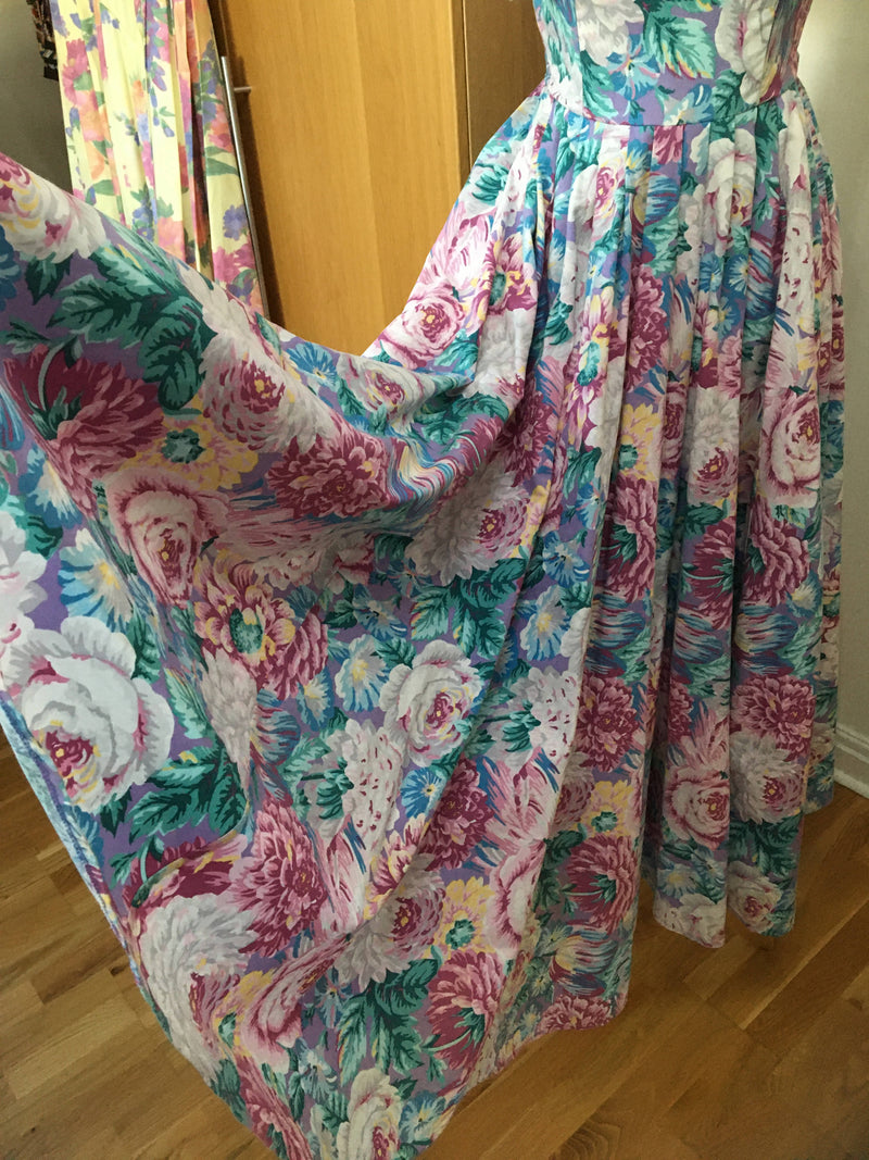 Vintage Laura Ashley Strapless Floral Tea Dress Vintage Laura Ashley Strapless Floral Tea Dress