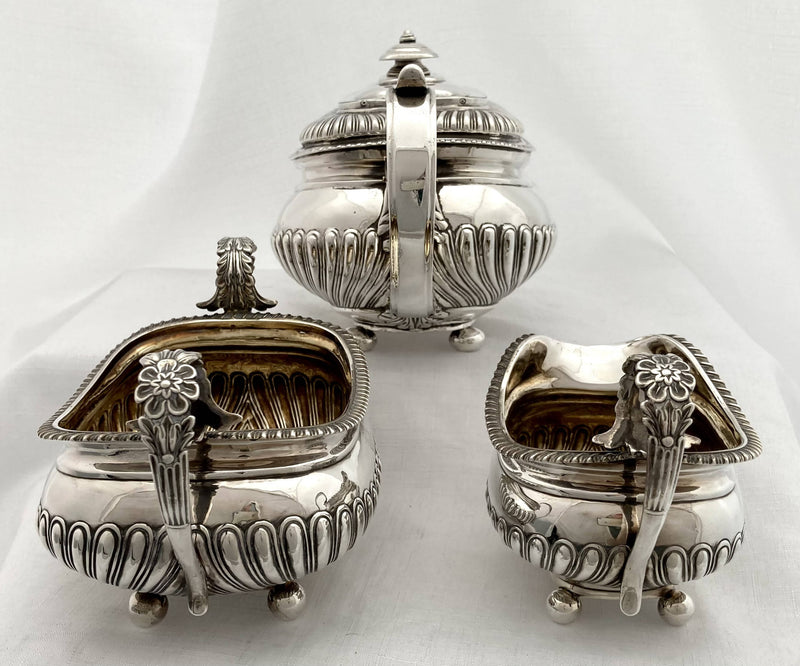 Georgian, George III, Silver Tea Set. London 1816 Alice and George Burrows II. 42.5 troy ounces.