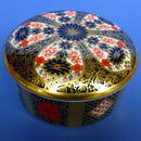 Royal Crown Derby Old Imari 1128 Solid Gold Band Round Trinket Box