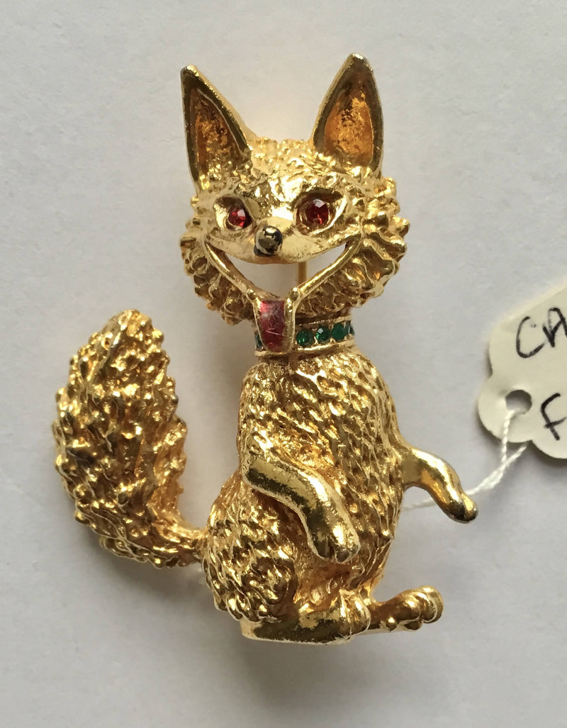 Vintage Fox Brooch. 4 cm.