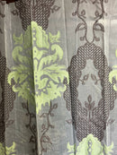 Scottish Madras Panel Classic Large a Scale Motif Antique Design in Espresso and Pistachio 68” / 36”