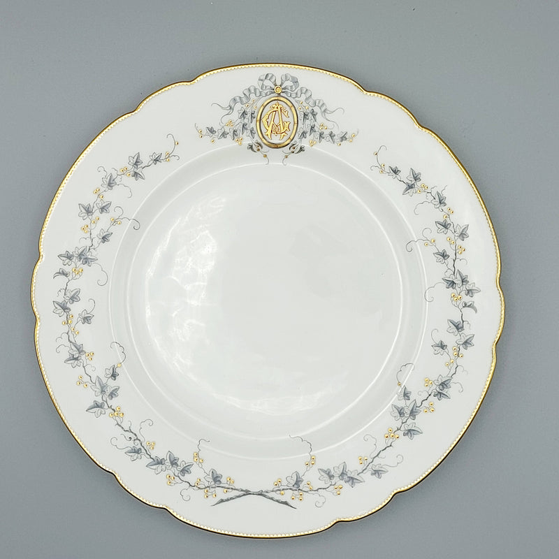 Set of 5 French 19thC Armorial Porcelain Plates