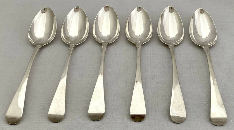 George III Six Silver Tablespoons for The Judges House York. London 1806 Eley & Fearn. 14.8 troy ounces.