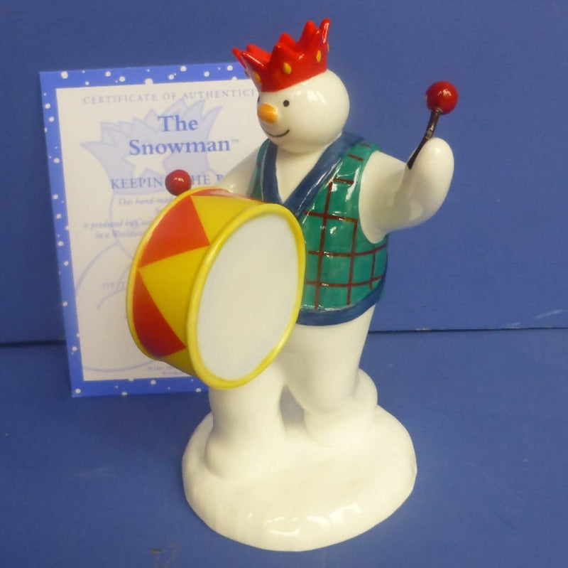 Coalport Limited Edition Snowman Figurine - Keeping The Beat (Boxed)