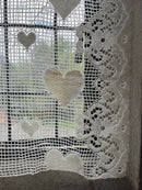 Heart Design Lace Panel remnant to finish in cream Cottagecore 26"/46"