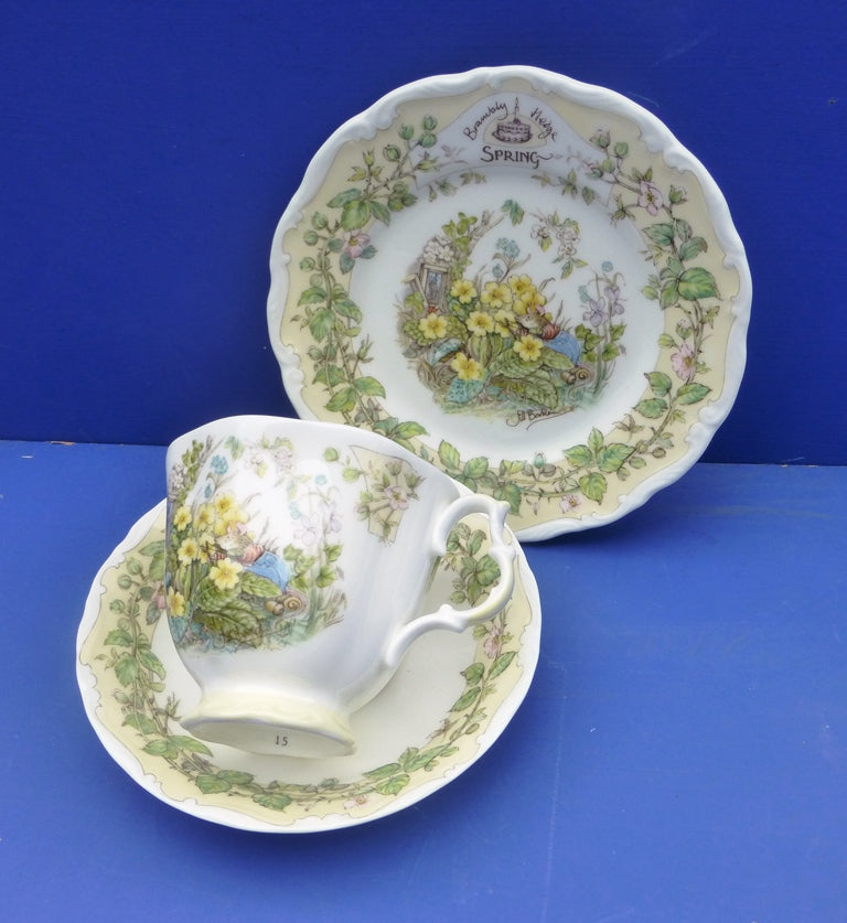 Royal Doulton Brambly Hedge Spring Trio Teacup, Saucer and Plate - Full Size