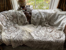 Copy of 2 Antique Corneley beautiful off white Cotton Lace Curtain Panels recuperated for projects reworking