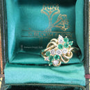 18ct Emerald & Diamond Cluster Ring