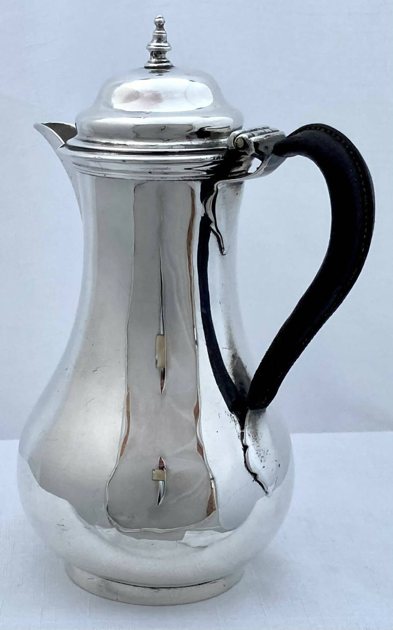 Georgian, George III, Silver Hot Water Jug. London 1767 Francis Crump. 12.2 troy ounces.