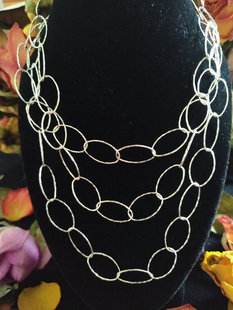 New 925S Large Open Link Chain Necklace 36"