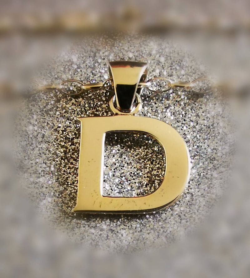 New Solid Sterling Silver Initial "D" Pendant Necklace - 18"