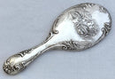 Edwardian Reynolds Angels Silver Hand Mirror. Birmingham 1902 Henry Matthews.