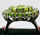 New Peridot and Zircon Ring (Size N) in 925 Sterling Silver