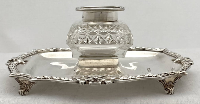 Edwardian Silver Inkstand. Sheffield 1907 Martin, Hall & Co. 7 troy ounces.