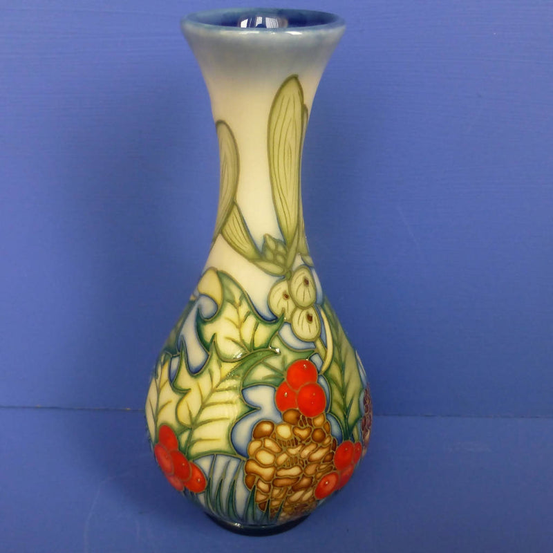 Moorcroft Limited Edition Vase Holly Christmas By Sandra Dance