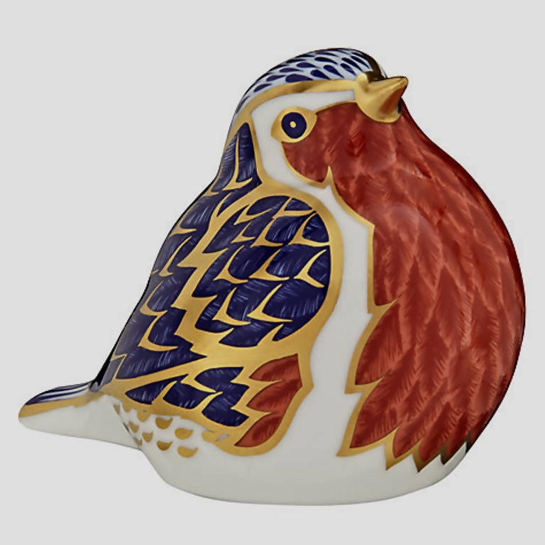 Royal Crown Derby Paperweight - Robin with Gold Stopper
