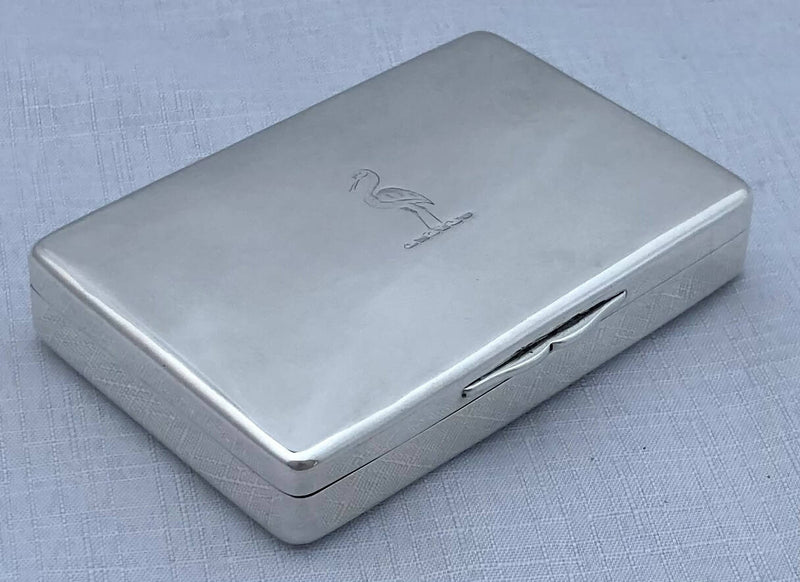 Victorian Crested Silver Table Snuff Box. London 1855 Charles Rawlings & William Summers. 5.2 troy ounces.