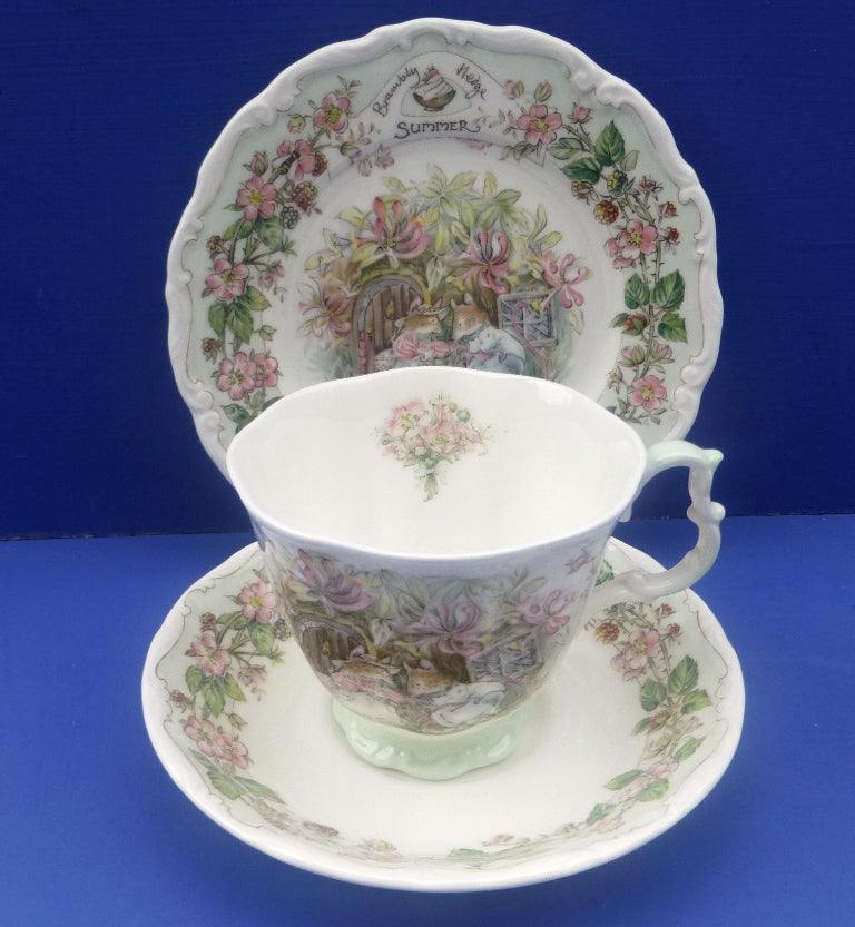 Royal Doulton Brambly Hedge Summer Trio Teacup, Saucer and Plate - Full Size