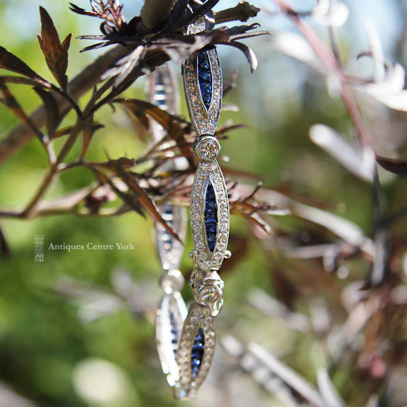 18ct White Gold Sapphire & Diamond Bracelet