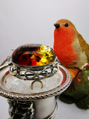 New Glorious Bi-coloured Amber (20x30mm) 925 Sterling Silver Ring - Size Adjustable