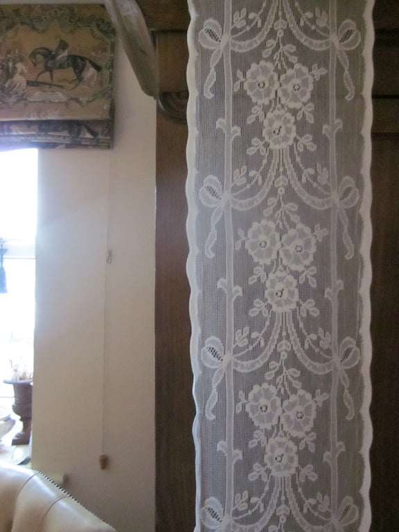 "Olivia highland rose" Antique Victorian style Cotton Lace Curtain Panelling Sold By The Metre - 12 Inches Wide