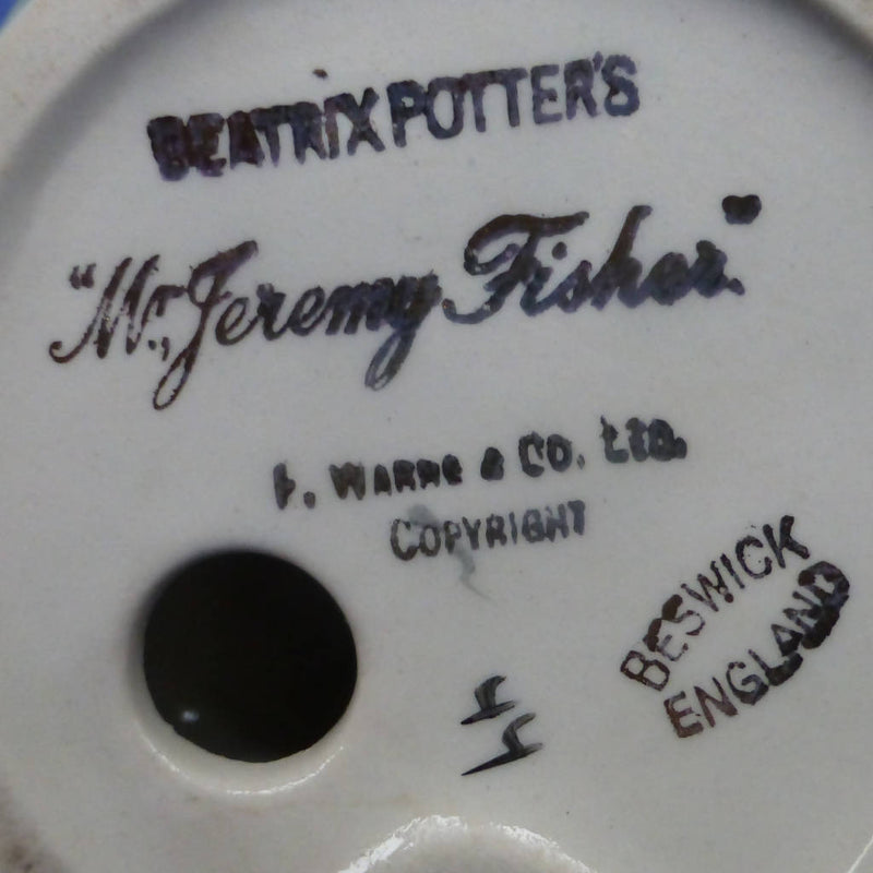 Beswick Beatrix Potter Figurine - Mr Jeremy Fisher (Gold backstamp - Spotted Legs) - BP2