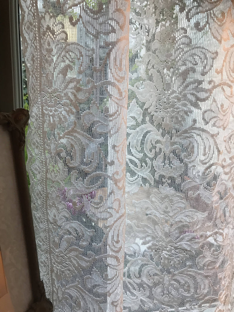 Copy of Grace antique design Laura Ashley cream cotton lace Curtain Panel remnant 54”/60”