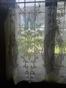 Scottish Madras Panel Classic Large a Scale Motif Antique Design in Espresso and Pistachio 68” / 36”