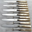 Georgian, George III, Silver & Mother of Pearl Dessert Knives & Forks for Six. Sheffield 1816.