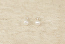 Silver & Faux Pearl Ear Studs
