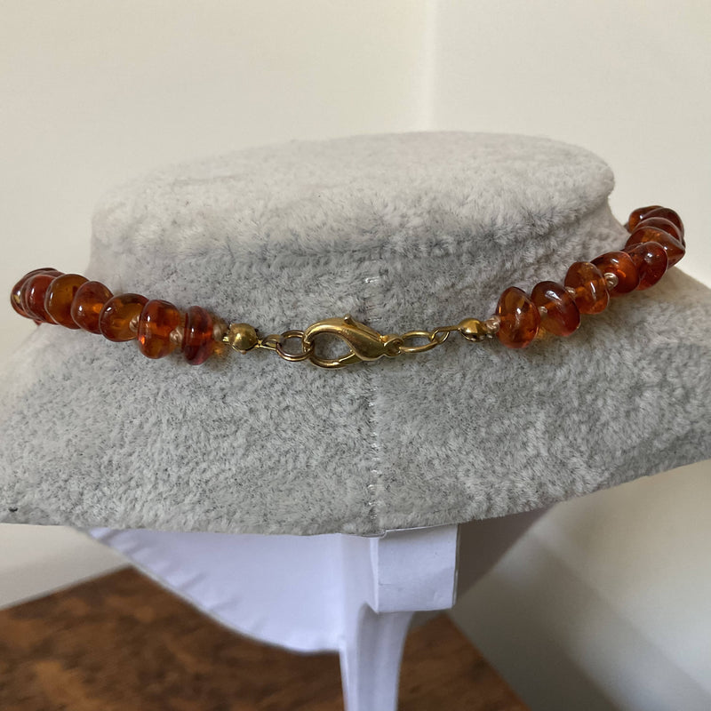 Polished amber necklace