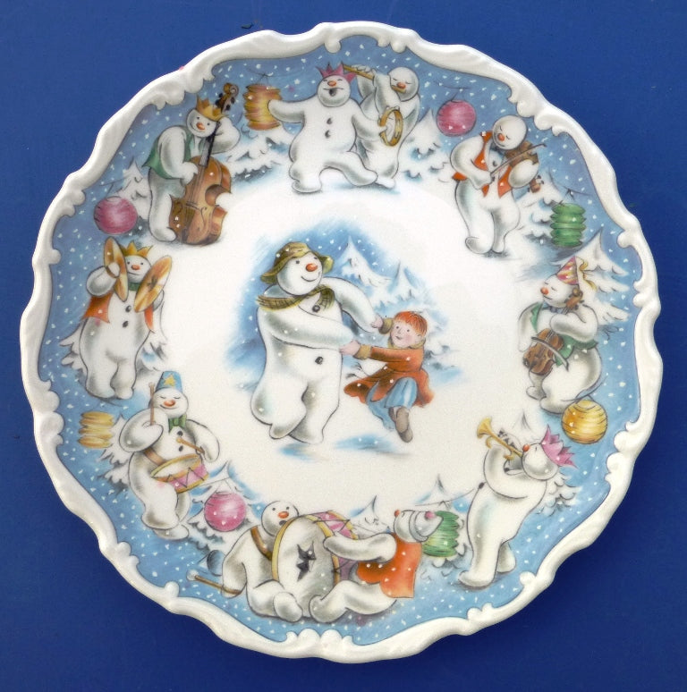 Royal Doulton Snowman Plate - Dance of the Snowman from the Series by Raymond Briggs